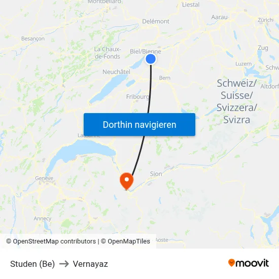 Studen (Be) to Vernayaz map