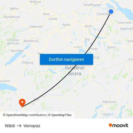 Wäldi to Vernayaz map