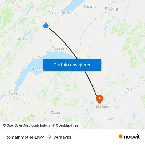 Romainmôtier-Envy to Vernayaz map