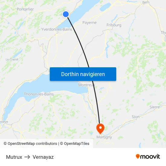 Mutrux to Vernayaz map