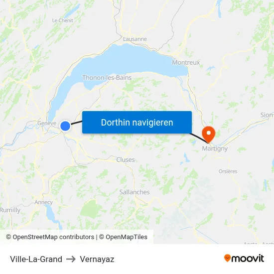 Ville-La-Grand to Vernayaz map