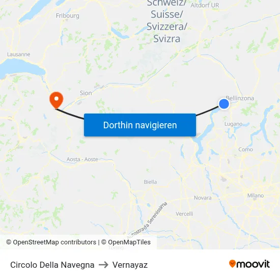 Circolo Della Navegna to Vernayaz map