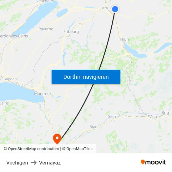 Vechigen to Vernayaz map