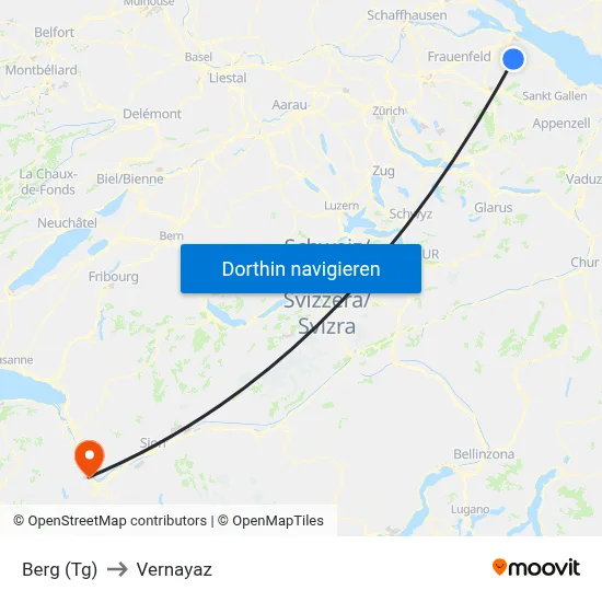 Berg (Tg) to Vernayaz map