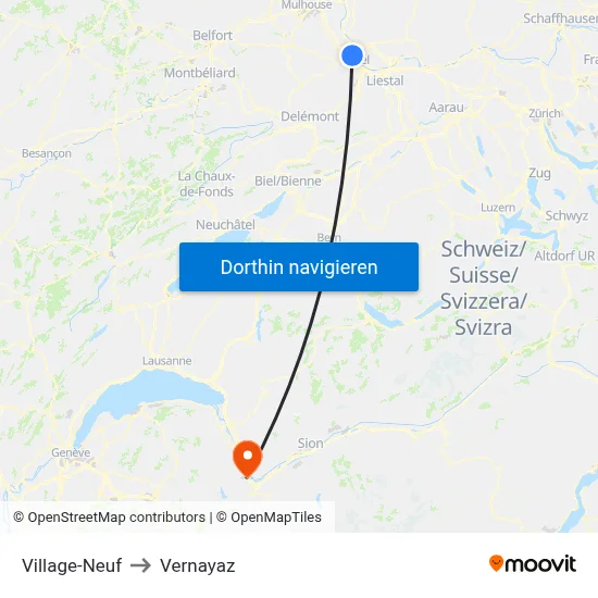Village-Neuf to Vernayaz map