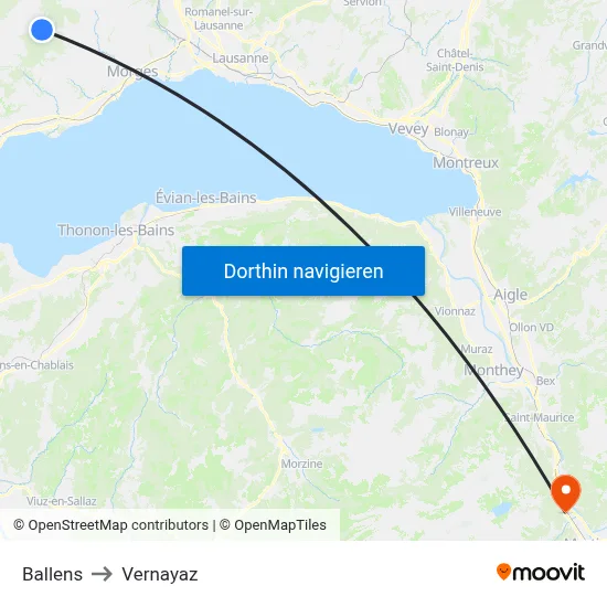 Ballens to Vernayaz map