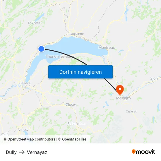 Dully to Vernayaz map