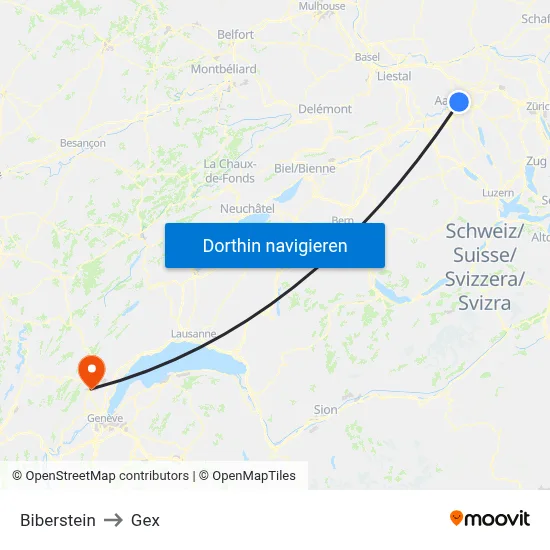 Biberstein to Gex map