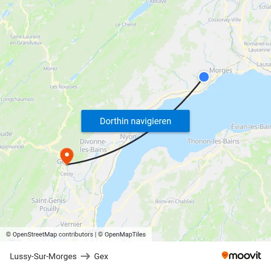 Lussy-Sur-Morges to Gex map