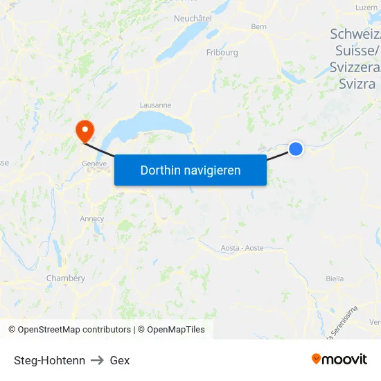 Steg-Hohtenn to Gex map