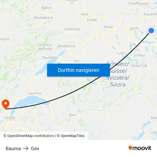 Bauma to Gex map