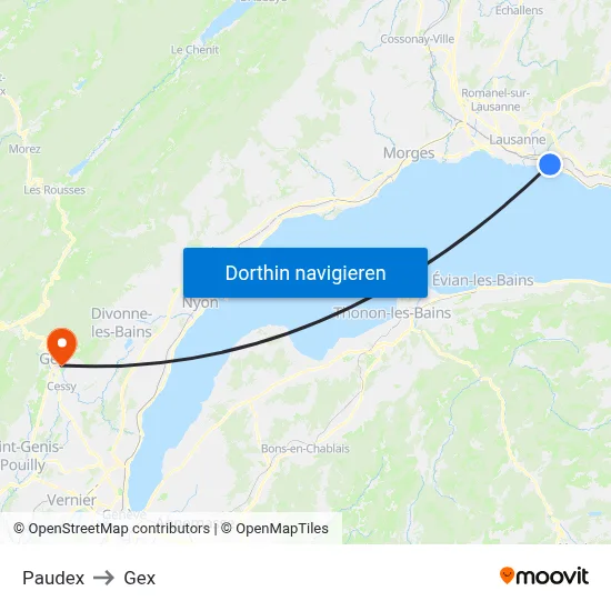 Paudex to Gex map
