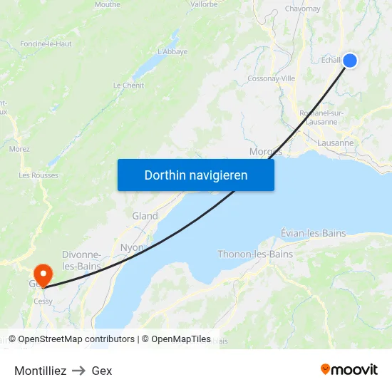Montilliez to Gex map