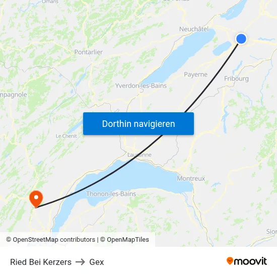 Ried Bei Kerzers to Gex map
