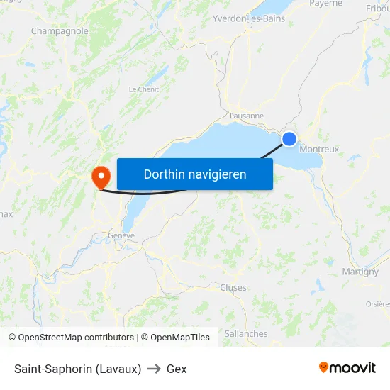 Saint-Saphorin (Lavaux) to Gex map