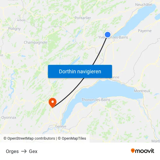 Orges to Gex map