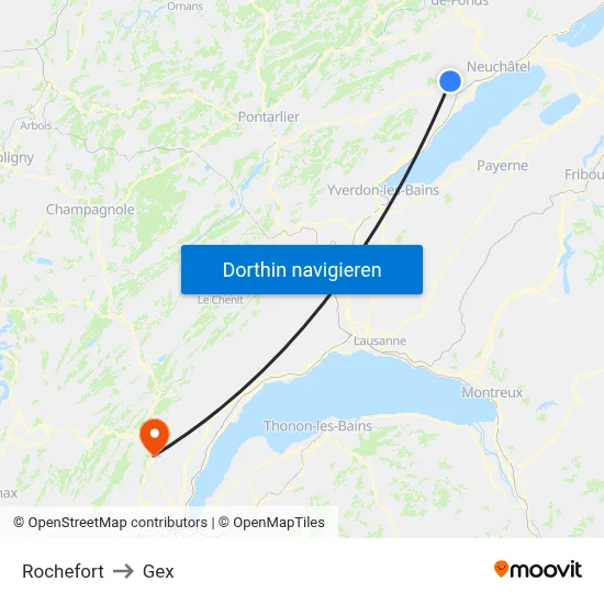 Rochefort to Gex map