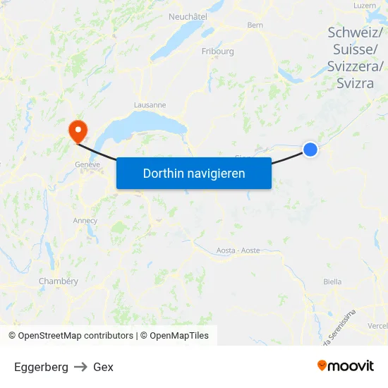 Eggerberg to Gex map