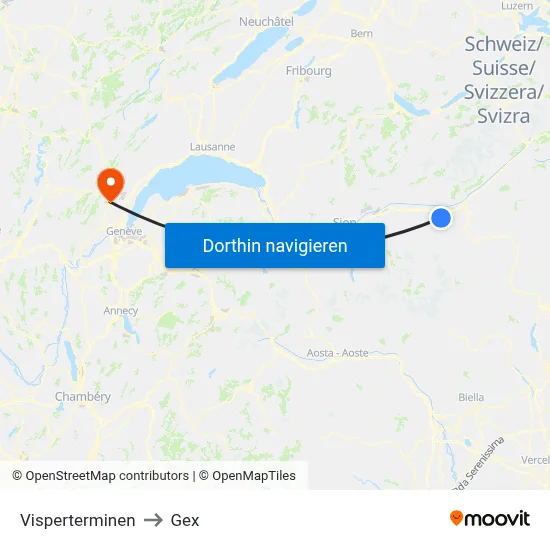 Visperterminen to Gex map