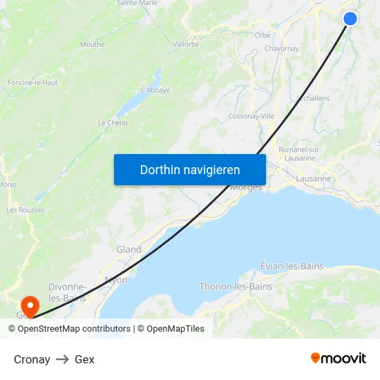 Cronay to Gex map
