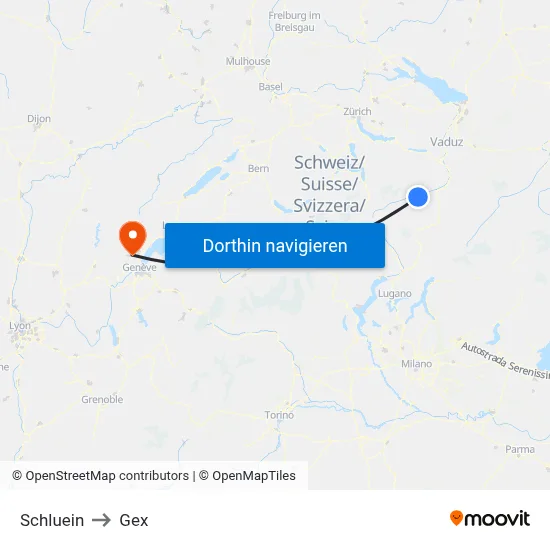 Schluein to Gex map