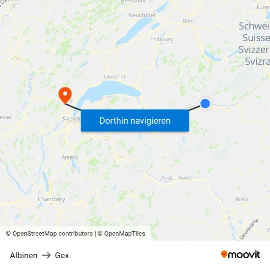 Albinen to Gex map