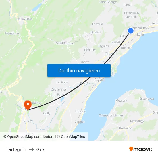 Tartegnin to Gex map