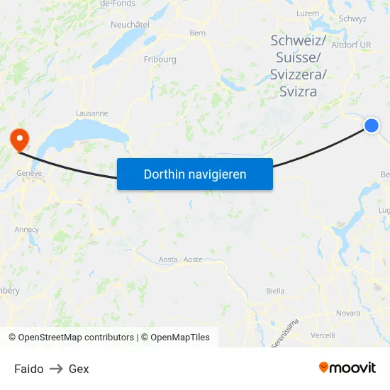Faido to Gex map