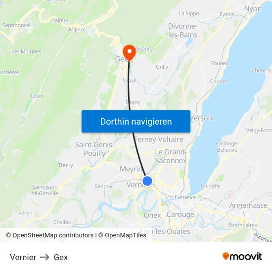 Vernier to Gex map