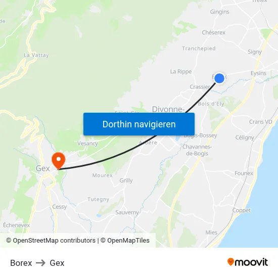 Borex to Gex map