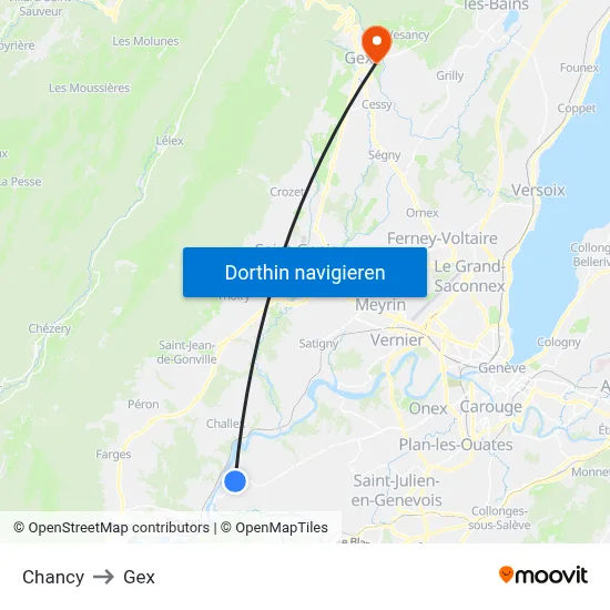 Chancy to Gex map