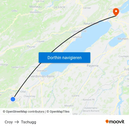 Croy to Tschugg map