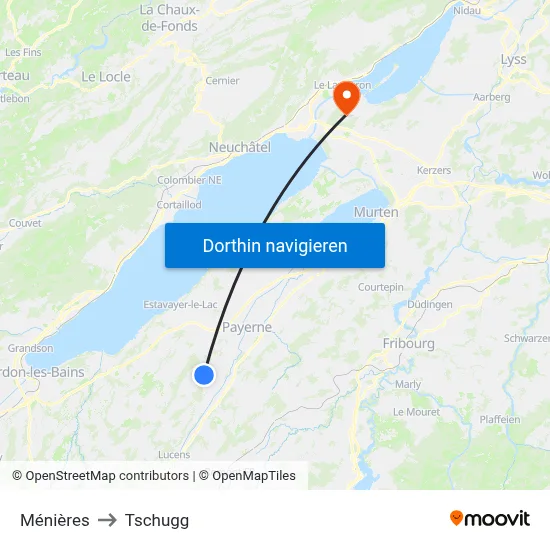 Ménières to Tschugg map