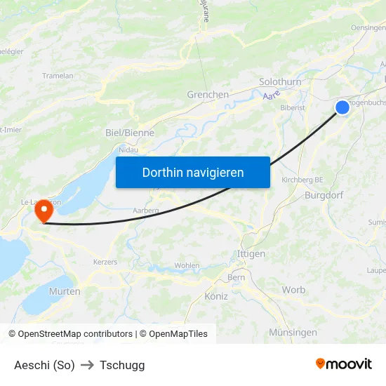 Aeschi (So) to Tschugg map