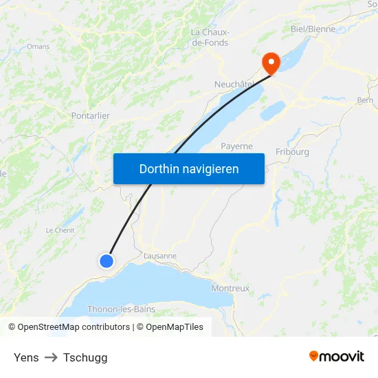 Yens to Tschugg map