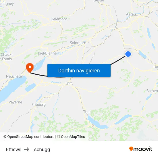 Ettiswil to Tschugg map