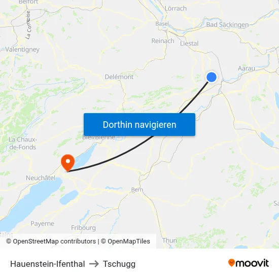 Hauenstein-Ifenthal to Tschugg map