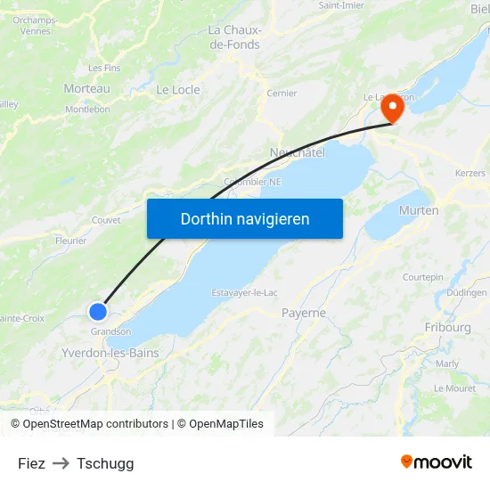 Fiez to Tschugg map