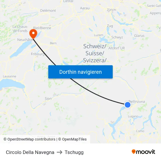 Circolo Della Navegna to Tschugg map