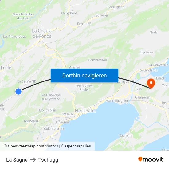 La Sagne to Tschugg map