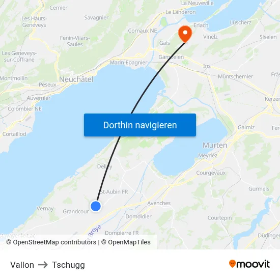 Vallon to Tschugg map
