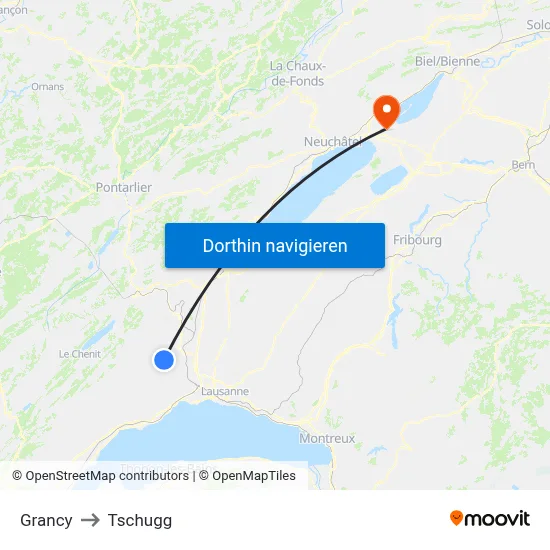 Grancy to Tschugg map