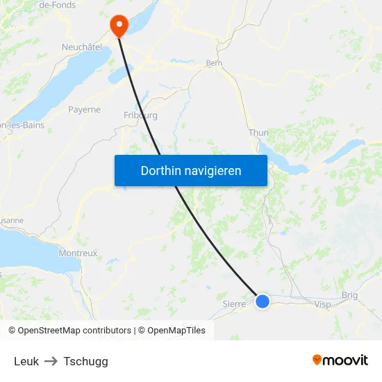 Leuk to Tschugg map
