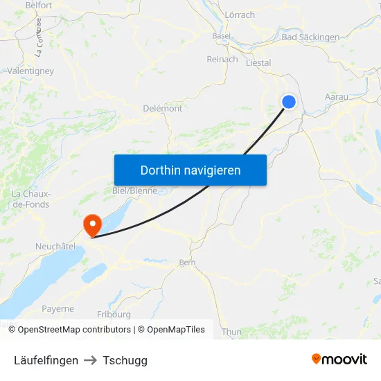 Läufelfingen to Tschugg map