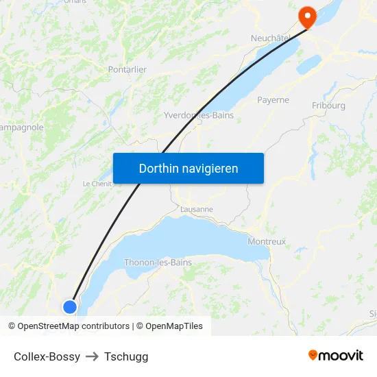 Collex-Bossy to Tschugg map