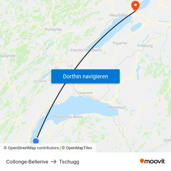 Collonge-Bellerive to Tschugg map
