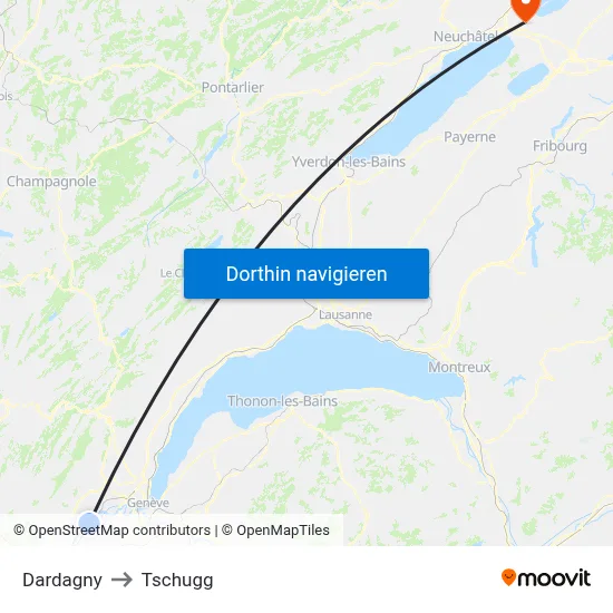 Dardagny to Tschugg map