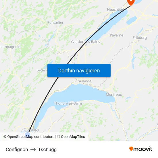 Confignon to Tschugg map