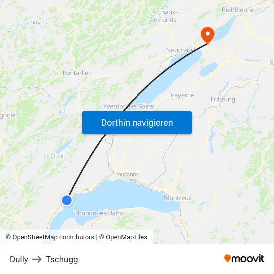 Dully to Tschugg map