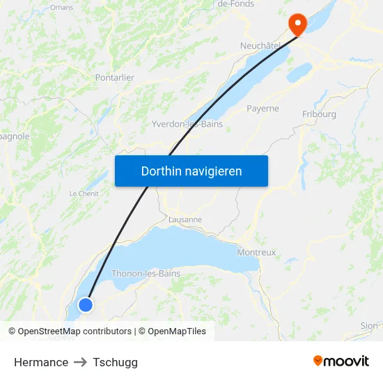 Hermance to Tschugg map
